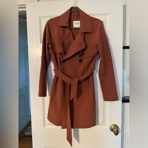 Abercrombie Drapey Trench Coat in Terracotta